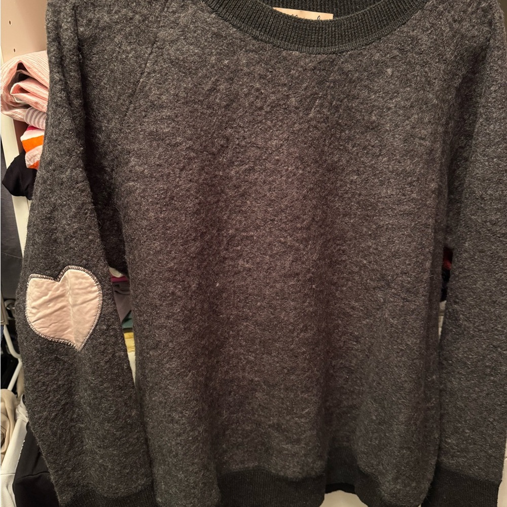 Gray Heart Patch Women's Sweater